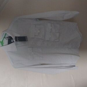 American Stitch White Button-Up Shirt with Pockets